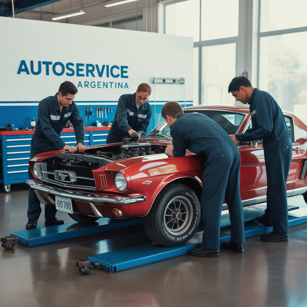 Equipo de mecánicos profesionales de AutoService Argentina