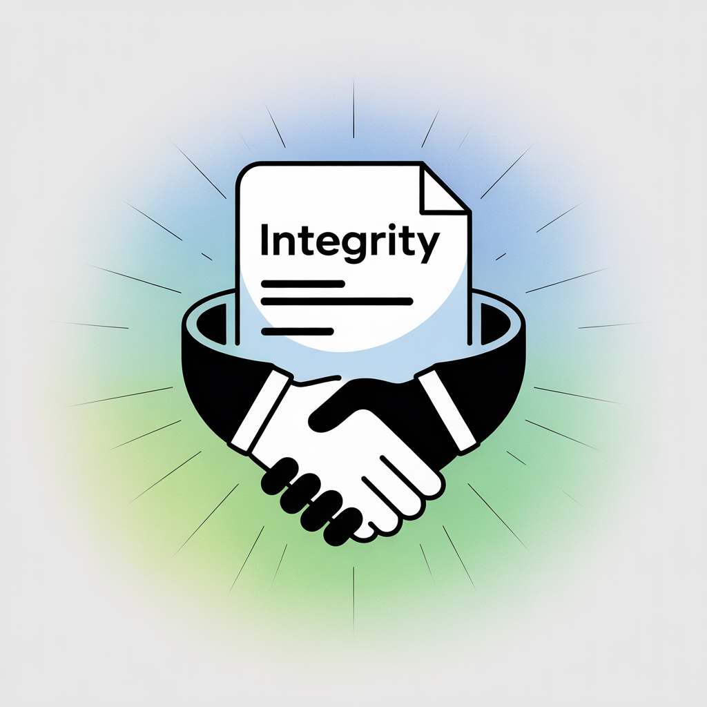 Icono de transparencia e integridad